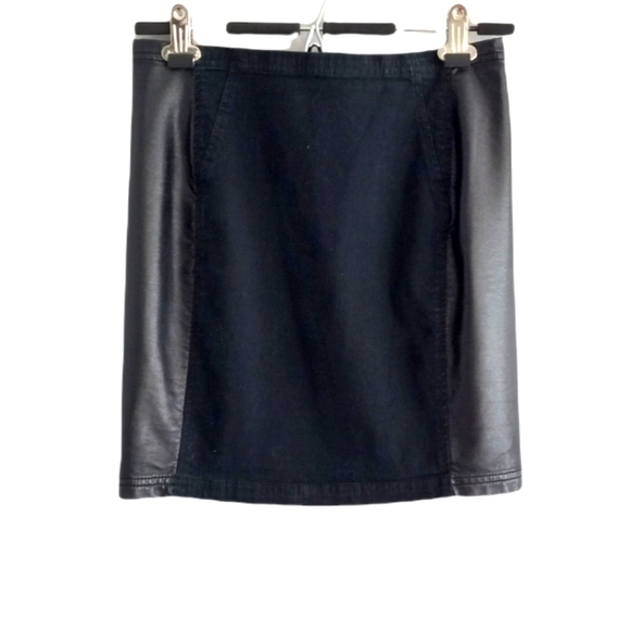 Vegan Leather trimmed Knit skirt by Cheap Monday - Picture 1 of 6